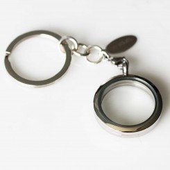 Round Locket Key Ring